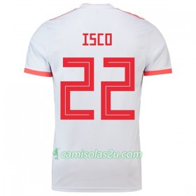 Camisolas de Futebol Espanha Isco 22 Equipamento Alternativa Copa do Mundo 2018 Manga Curta